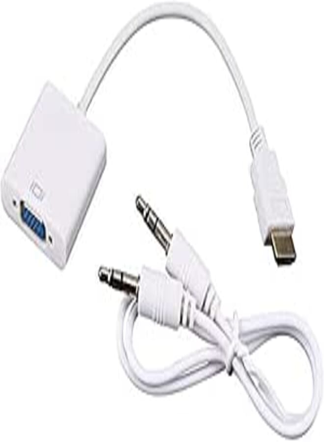 Tobo HDMI to VGA Adapter Converter Male to Female with 3.5mm Audio Output for PC,Laptop,Projector,HDTV,Xbox. (HDMI-to-VGA+Audio), Black